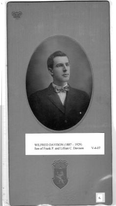 Wilfred Davison (1887–1929), son of Frank P. and Lillian C. Davison. V-4-07