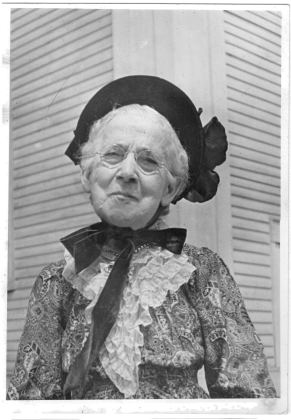 Etta Conner, half sister to Mellie (Putnam) Wells, and great aunt to Jane (Coyle) McKay. In this photo, Etta was dressed up for an Old Home Week church…