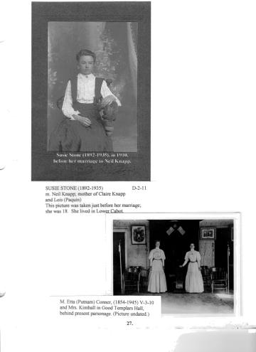 Citizens of Cabot, Book 1, Page 27: Kimball, Mrs; Stone, Susie (1892-1935)