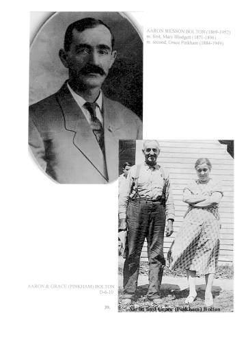 Citizens of Cabot, Book 1, Page 39: Bolton, Aaron Wesson & Grace (Pinkham)