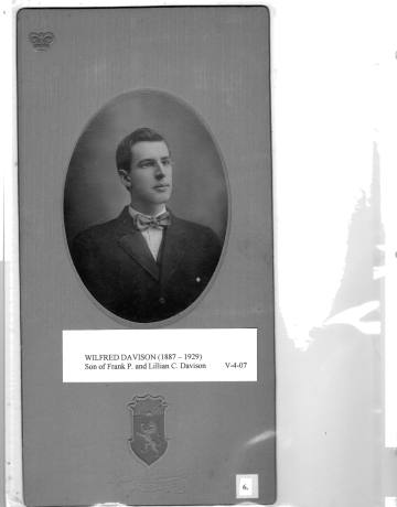 Citizens of Cabot, Book 1, Page 6: Davidson, Wilfred (1887-1929), son of Frank P. & Lillian C. Davison