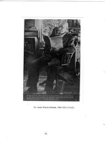 Citizens of Cabot, Book 1, Page 62: Burbank, Dr. Lester Warren