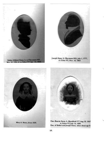 Citizens of Cabot, Book 1, Page 68: Stone, Clara Rosetta; Stone, Esther (Alden); Stone, Joseph; Stone, Mary A.