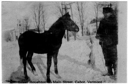 Edgar Houghton on Main Street, Cabot, Vermont.
