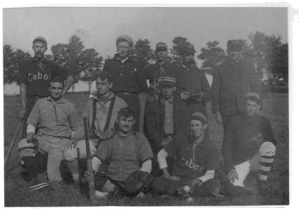 Back: Ernest St. John, Joe Lance, Ned Webster, Charlie Paquin. Front: Howard Carpenter, Earl Rogers, Wavy Sulham, Walter Myers, H. E. Walbridge, Herbert Heath.…