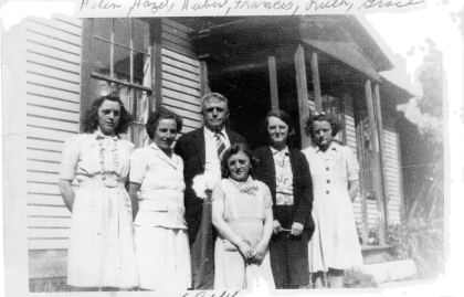 Helen, Hazel, Hubert, Frances, Ruth, and Grace Wheeler, 1944.