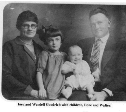 Inez and Wendell Goodrich with children, Ilene and Walter.