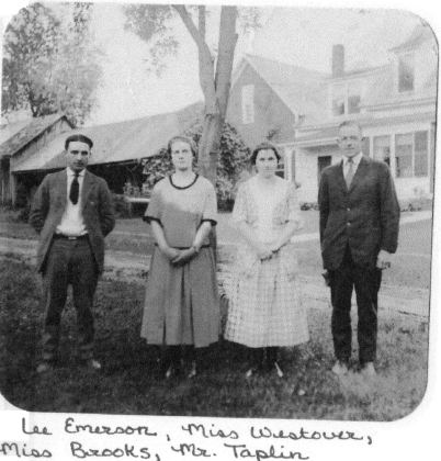 Lee Emerson, Miss Westover, Miss Brooks, Mr. Taplin. Teachers at Cabot High School, 1925.