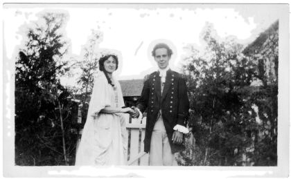Jennie Smith and John Lamberton as bride and groom.