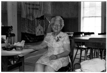 Helen Dwinell, 90th birthday Open House at Church, Sept. 22, 1985. 167 well wishers.