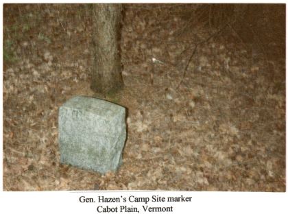 Gen. Hazen's Camp Site marker, Cabot Plain, Vermont.