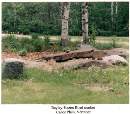 Bayley-Hazen Road marker, Cabot Plain, Vermont.