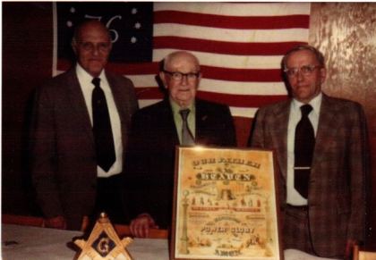 Dr. Frank Caffin, Bob Brimblecomb and Leslie Brimblecomb (Masons).