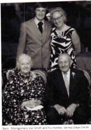 Back: Montgomery Von Smith and his mother, Velma Urban Smith. Seated: Arecca and Bernard Urban.