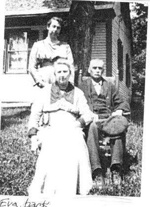 Eva, back; Ellen and Lyman Clough.