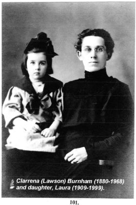 Clarrena (Lawson) Burnham (1880–1968) and daughter, Laura (1909–1999).