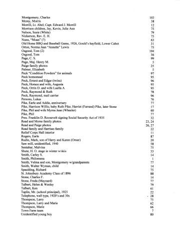 Citizens of Cabot, Book 2, table of contents (3 of 4)