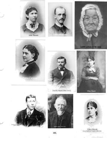 Citizens of Cabot, Book 2, Page 103: Bean, Herbert Edgar; Carleton, Fannie; Damon, Julia; Fisher, James M.; Lyford, Judith; Marsh, Ellen; Marsh, Fred M.; Montgomery, Charles