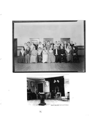 Citizens of Cabot, Book 2, Page 11: Group of unidentified people in an unidentified hall (probably not in Cabot); Relief Corps Hall interior