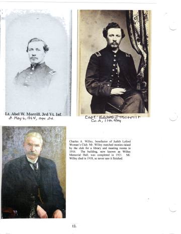 Citizens of Cabot, Book 2, Page 12: Morrill, Lt. Abel; Capt. Edward J. Morrill; Willey, Charles A.