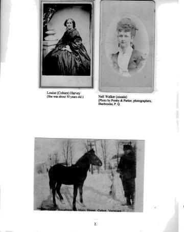 Citizens of Cabot, Book 2, Page 2: Harvey, Louise (Coburn); Houghton, Edgar w/horse; Walker, Nell