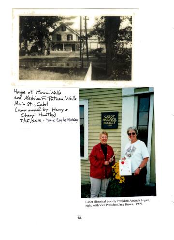 Citizens of Cabot, Book 2, Page 48: Historical Society workers, Legare (president) and Brown (vice president), 1999; Wells Home, Cabot