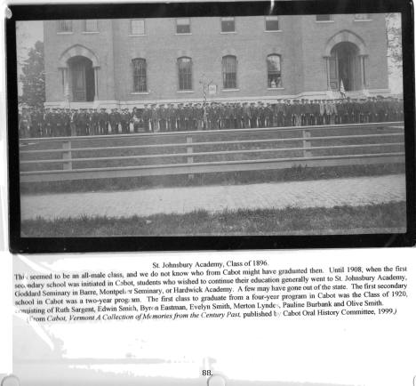 Citizens of Cabot, Book 2, Page 88: St. Johnsbury Academy Class of 1896